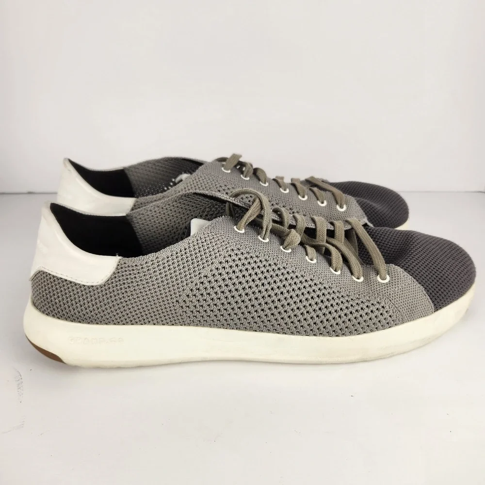 Cole Haan Men's Grand Pro Comfortable Mesh Lace-up Gray/White Sneakers Size 13M